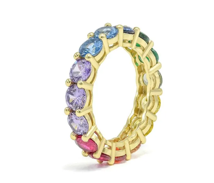 Sophiareneboutique Rings Sterling Silver Gold Multi Color CZ Ring SZ 9