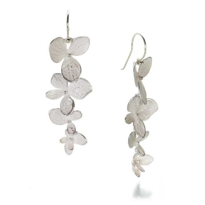 Sterling Silver 4 Part Hydrangea Drop Earrings John Iversen Earrings
