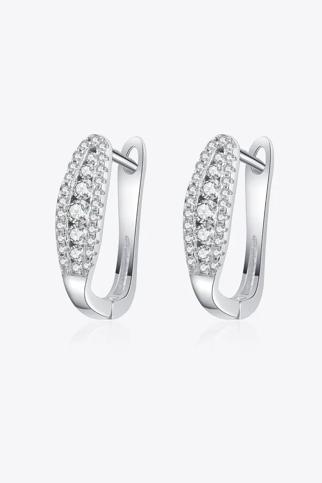Trendsi Earrings Moissanite RhodiumPlated Earrings