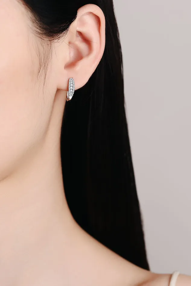 Trendsi Earrings Moissanite RhodiumPlated Earrings