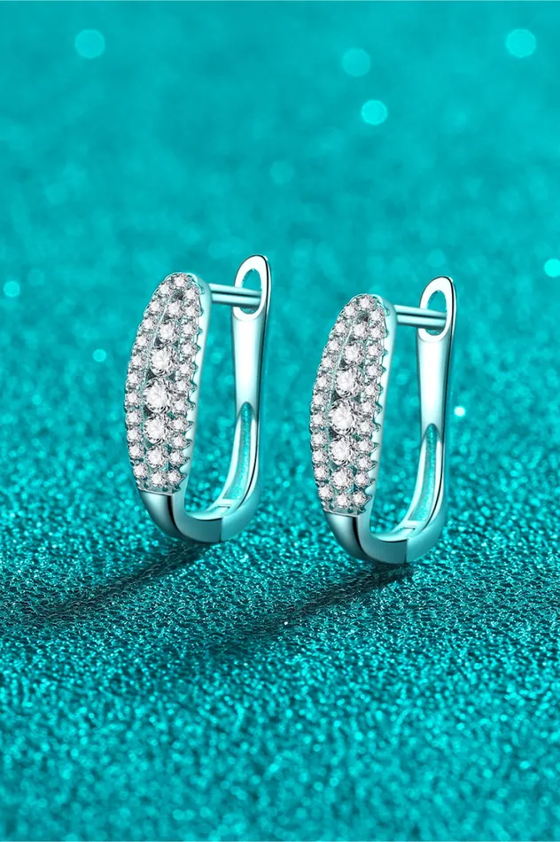 Trendsi Earrings Moissanite RhodiumPlated Earrings