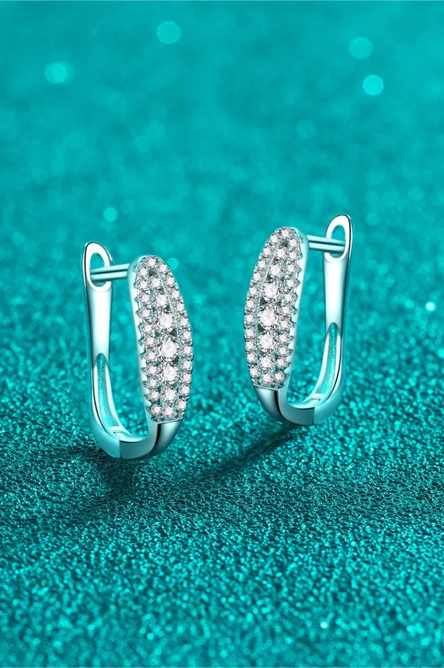 Trendsi Earrings Moissanite RhodiumPlated Earrings