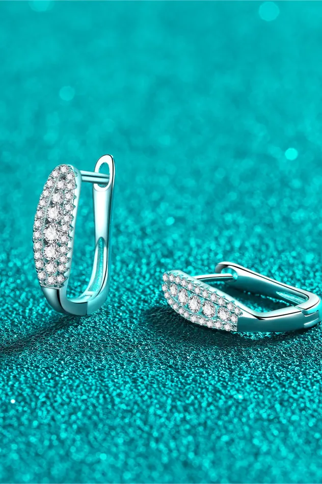 Trendsi Earrings Moissanite RhodiumPlated Earrings