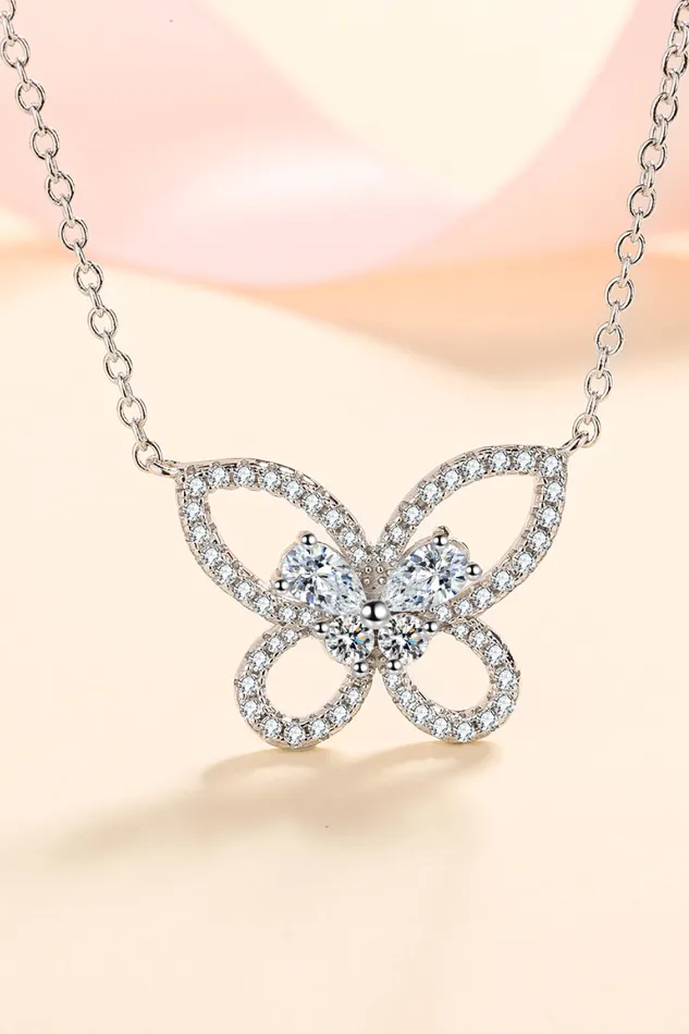 Trendsi Necklaces Moissanite Butterfly Pendant Necklace