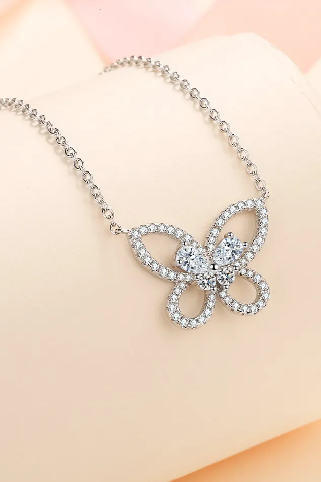 Trendsi Necklaces Moissanite Butterfly Pendant Necklace