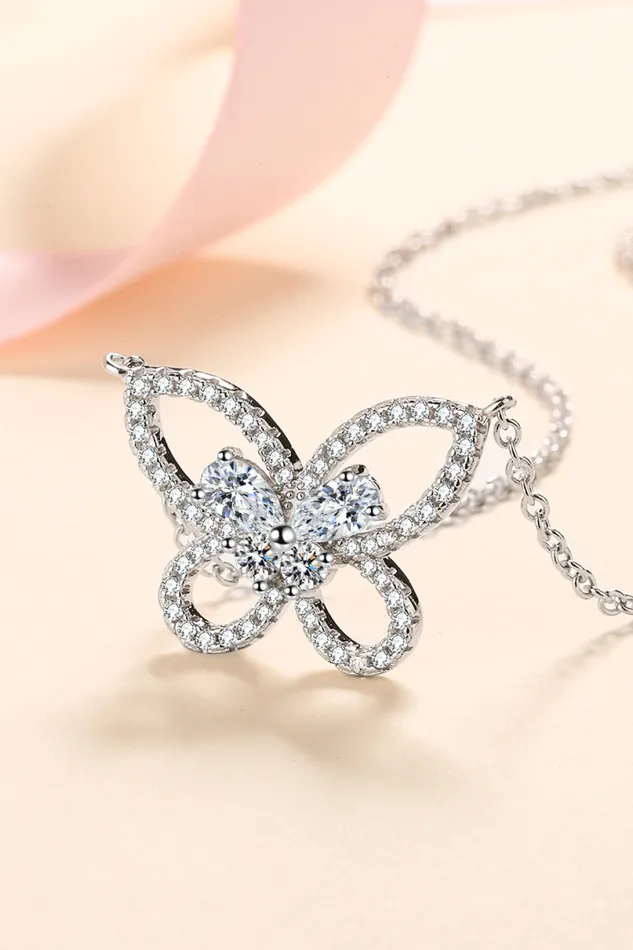 Trendsi Necklaces Moissanite Butterfly Pendant Necklace