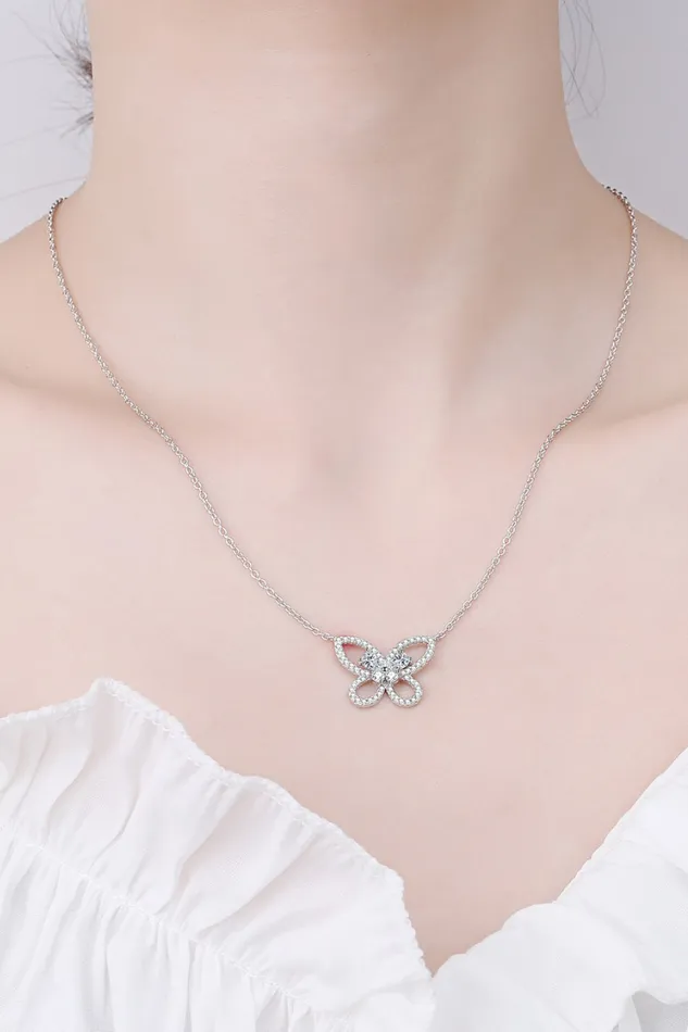 Trendsi Necklaces Moissanite Butterfly Pendant Necklace