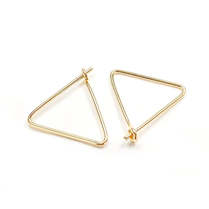 14K Gold Triangle Hoop Earrings Hoops By Hand Earrings 14K Gold Triangle Hoop Earrings Hoops By Hand Earrings