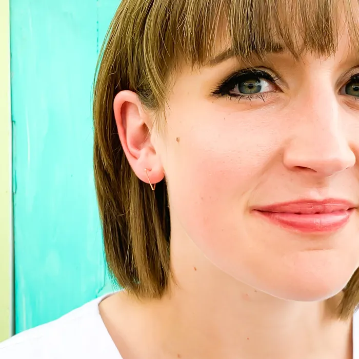 14K Gold Triangle Hoop Earrings Hoops By Hand Earrings 14K Gold Triangle Hoop Earrings Hoops By Hand Earrings