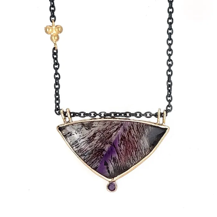 14k SS Triangle Super Seven Necklace Emily Amey Jewelry Necklaces