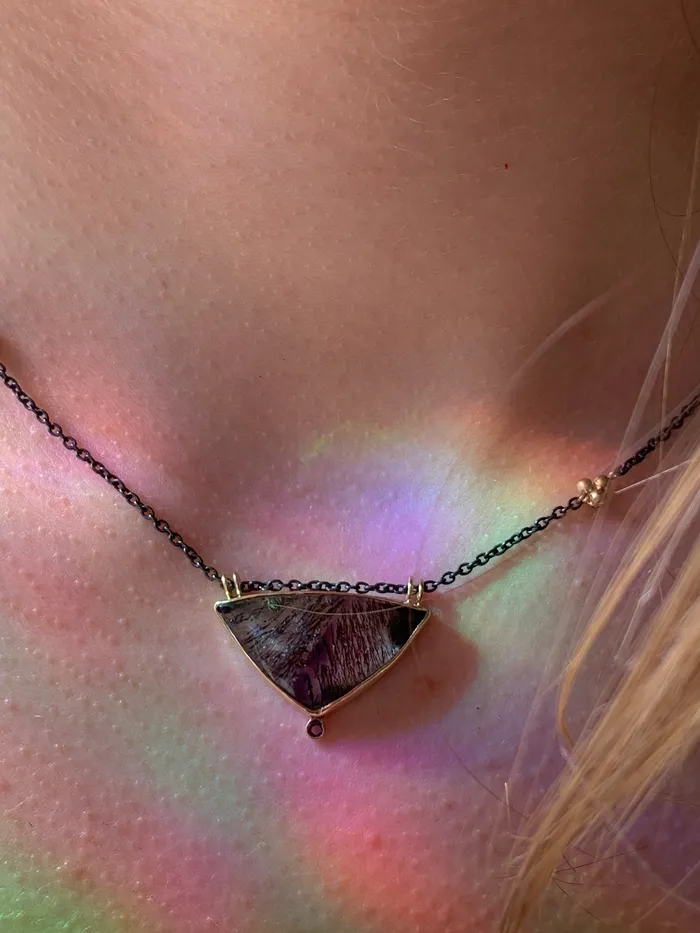 14k SS Triangle Super Seven Necklace Emily Amey Jewelry Necklaces