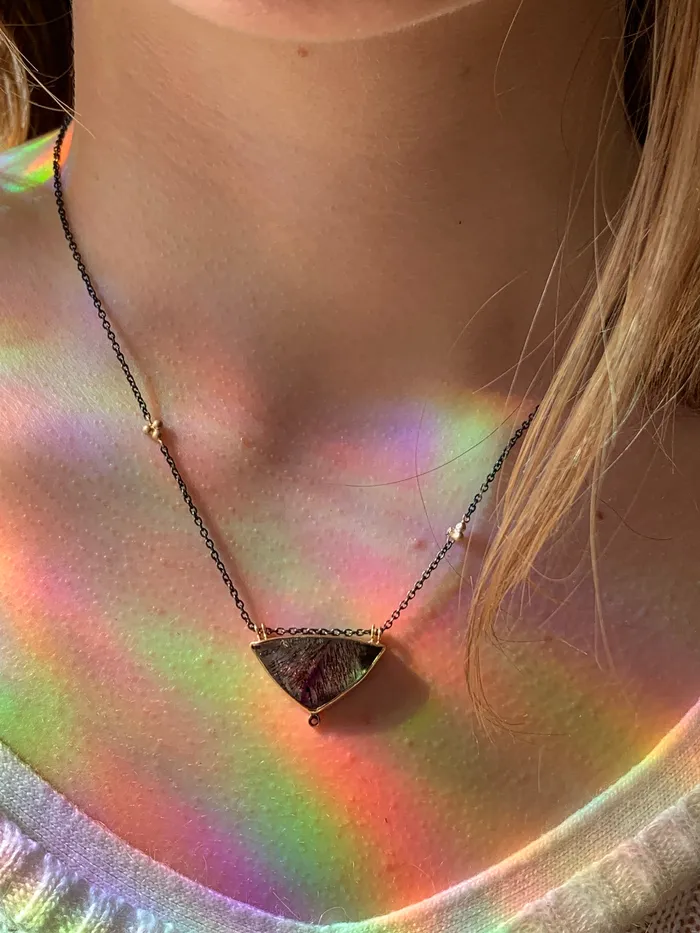 14k SS Triangle Super Seven Necklace Emily Amey Jewelry Necklaces
