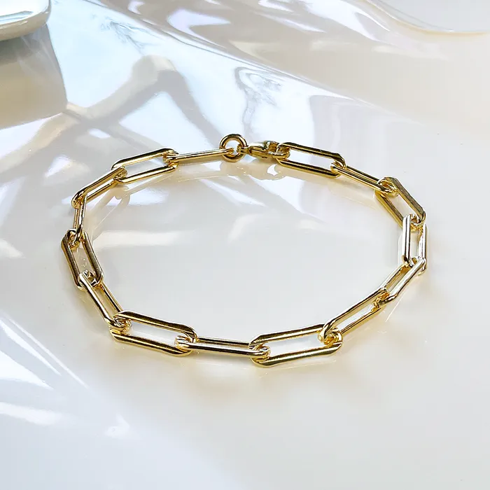 15mm 14KTGF Paperclip Chain Bracelet Elisa Ilana Bracelets