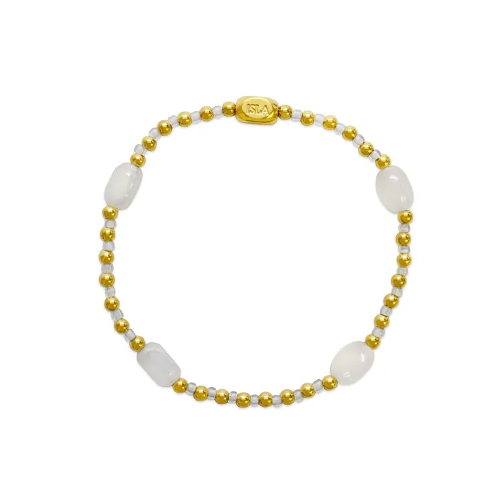 247 Stretch Pop of Color Here There Everywhere White Cap Bracelet Isla Bracelets