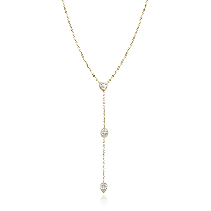 Alev Jewelry Necklaces Lariat Multi Bezel Diamond Shape Necklace