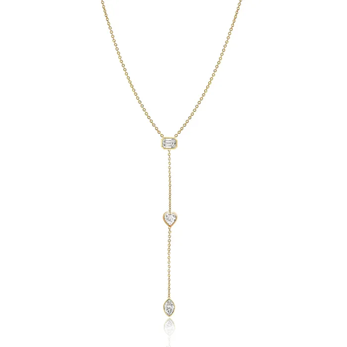 Alev Jewelry Necklaces Lariat Multi Bezel Diamond Shape Necklace