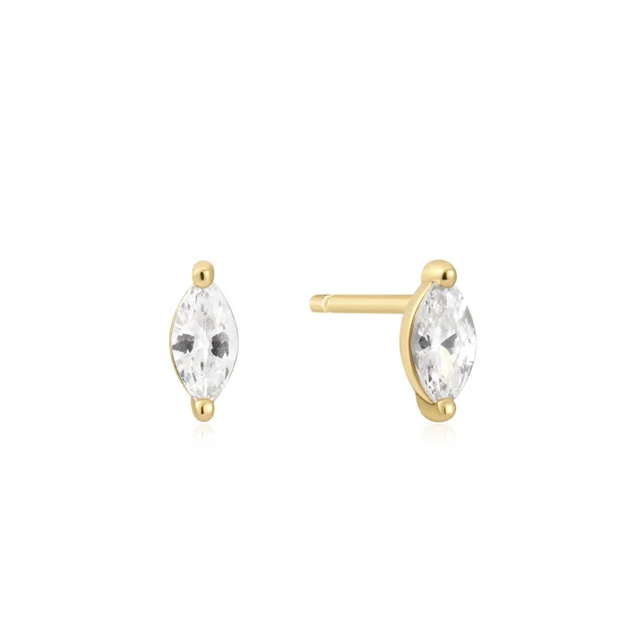 Ania Haie PreStyled Sets Sunshine Chaser Gold Marquise Solitare Studs