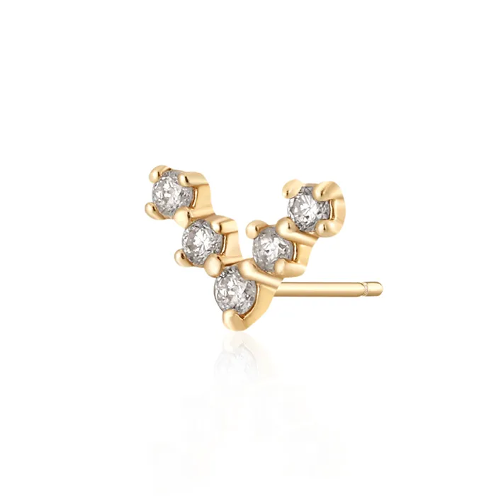 Aurelie Gi Earrings HOPE LabGrown Diamond Wishbone Stud Single Earring