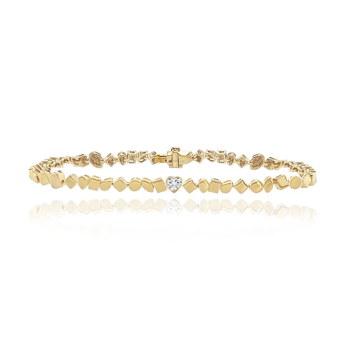 Bracelets Alev Jewelry Multi Shape Diamond Golden Bracelet