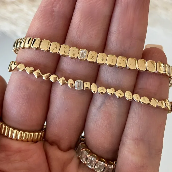 Bracelets Alev Jewelry Multi Shape Diamond Golden Bracelet