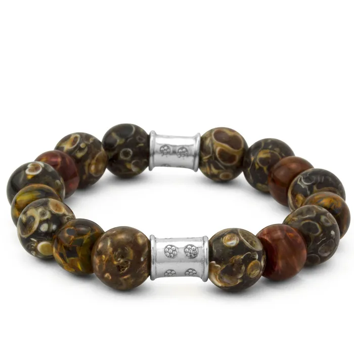 Bracelets Elisa Ilana 10 mm Turritella Agate Pietersite Bracelet