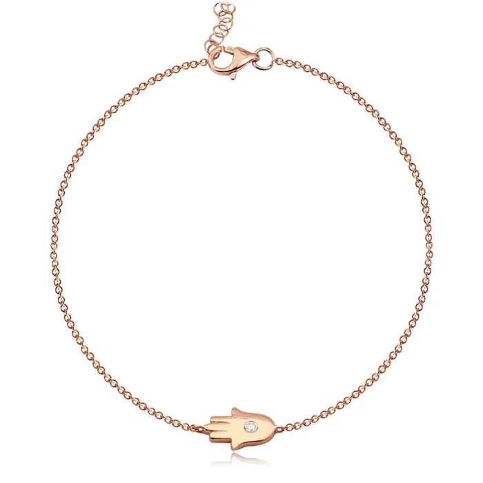 Bracelets Gold Hamsa with Center Diamond Bracelet Alev Collection