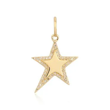 Charm Necklaces Alev Collection Modern Pave Outline Star Charm