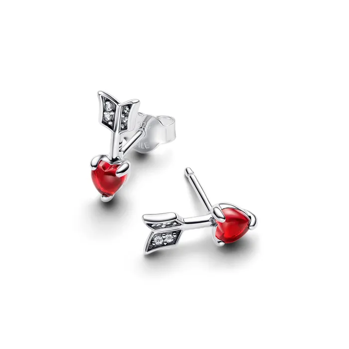 Earrings Pandora Arrow Murano Glass Heart Stud Earrings Pandora
