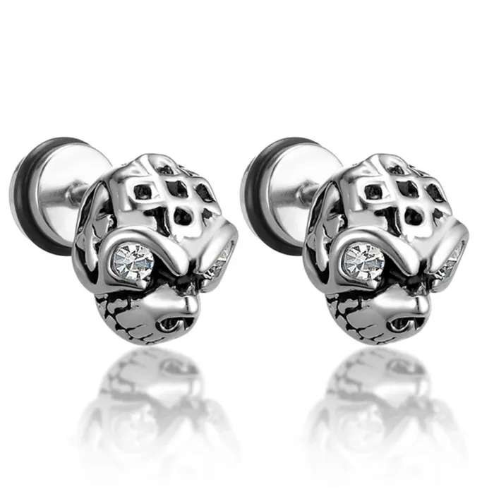 Earrings sparklingselections Women Mens Stainless Steel Gothic Skull Rhinestone Stud Earrings Earrings sparklingselections Women Mens Stainless Steel Gothic Skull Rhinestone Stud Earrings