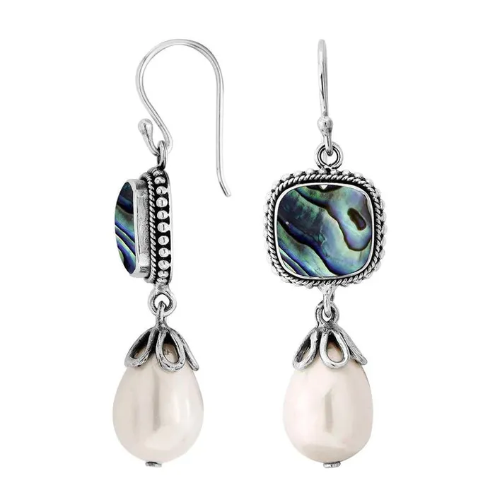 Elisa Ilana Abalone Shell Pearl Earrings Earrings