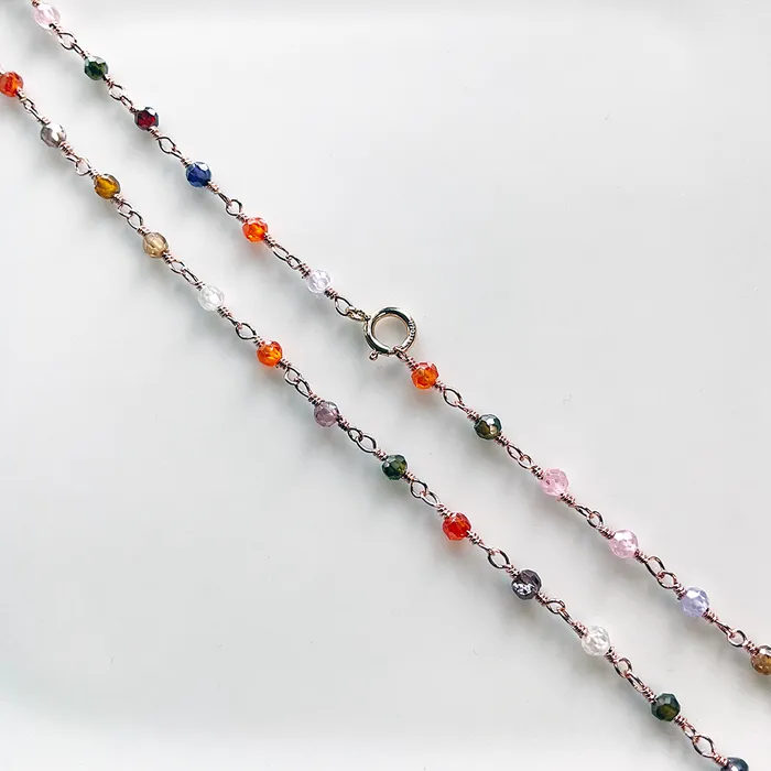 Elisa Ilana Necklaces Multistone Necklace on 14kt Rose Vermeil Elisa Ilana Necklaces Multistone Necklace on 14kt Rose Vermeil