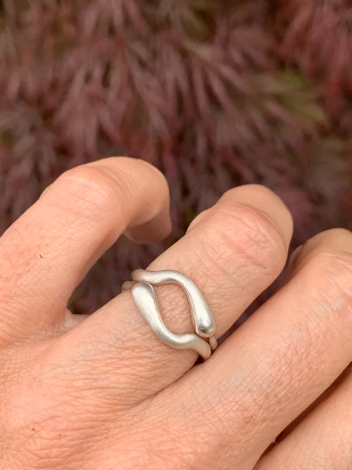 Emily Amey Jewelry Rings Swoopy Halo band in Sterling Silver