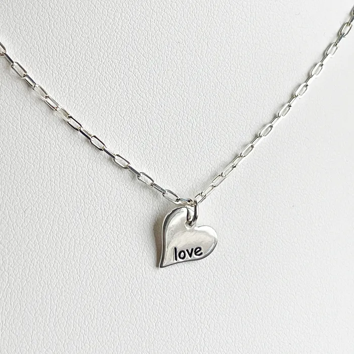 Engraved Heart Pendant on Chain Necklace Elisa Ilana Necklaces Engraved Heart Pendant on Chain Necklace Elisa Ilana Necklaces