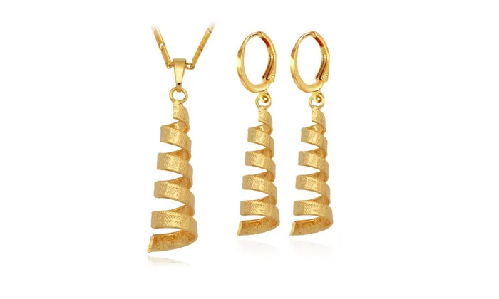 Fashion Scroll Pendant Necklace Drop Earring Jewelry Set sparklingselections Necklaces Fashion Scroll Pendant Necklace Drop Earring Jewelry Set sparklingselections Necklaces