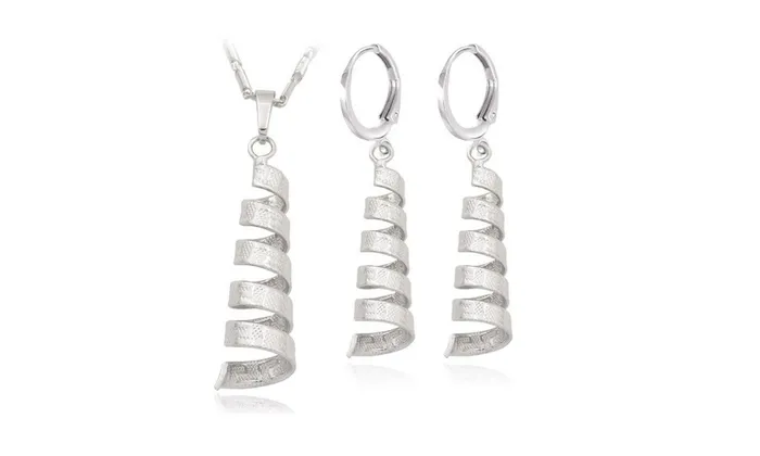 Fashion Scroll Pendant Necklace Drop Earring Jewelry Set sparklingselections Necklaces Fashion Scroll Pendant Necklace Drop Earring Jewelry Set sparklingselections Necklaces
