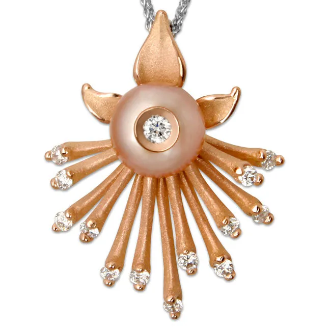 Galatea Diamond in a Pearl Sunburst Necklace334354 Galatea Necklaces