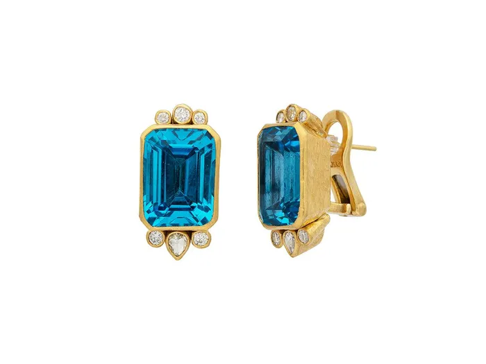 GG GOLD OOAK GURHAN Prism Gold Topaz Stud Earrings 16x12mm Rectangle Earrings GG GOLD OOAK GURHAN Prism Gold Topaz Stud Earrings 16x12mm Rectangle Earrings