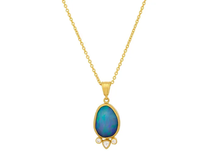 GG GOLD OOAK Necklaces GURHAN Elements Gold Opal Pendant Necklace 17x13mm Amorphous GG GOLD OOAK Necklaces GURHAN Elements Gold Opal Pendant Necklace 17x13mm Amorphous