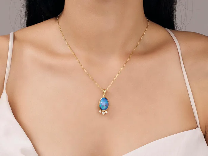GG GOLD OOAK Necklaces GURHAN Elements Gold Opal Pendant Necklace 17x13mm Amorphous GG GOLD OOAK Necklaces GURHAN Elements Gold Opal Pendant Necklace 17x13mm Amorphous