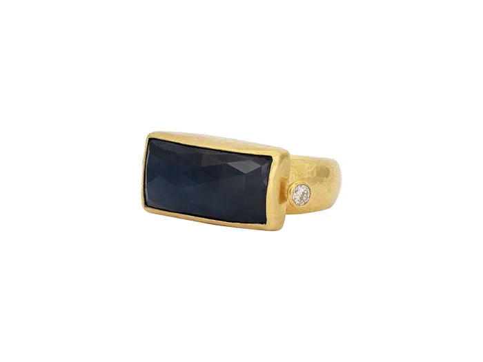 GG GOLD OOAK Rings GURHAN Elements Gold Sapphire Cocktail Ring 20x10mm Rectangle GG GOLD OOAK Rings GURHAN Elements Gold Sapphire Cocktail Ring 20x10mm Rectangle