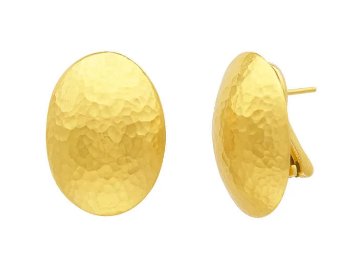 GG GOLD TRAD Earrings GURHAN Spell Gold Stud Earrings 24x17mm Oval Dome