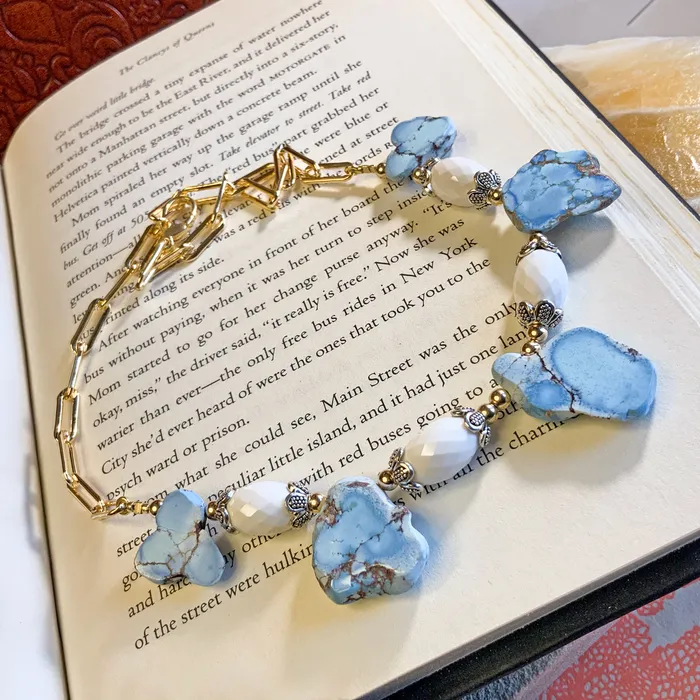 Golden Hill Turquoise White Quartz Necklace Elisa Ilana Necklaces