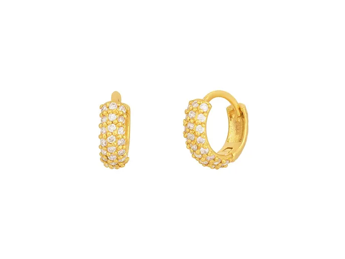 GURHAN Hoopla Gold Diamond Huggie Hoop Earrings Round with Small Pave GG GOLD NEW Earrings GURHAN Hoopla Gold Diamond Huggie Hoop Earrings Round with Small Pave GG GOLD NEW Earrings