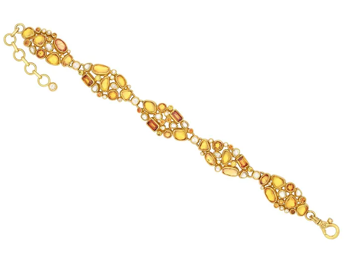GURHAN Pointelle Gold Mixed Stone All Around SingleStrand Bracelet Oval Clustered Links GG GOLD OOAK Bracelets GURHAN Pointelle Gold Mixed Stone All Around SingleStrand Bracelet Oval Clustered Links GG GOLD OOAK Bracelets