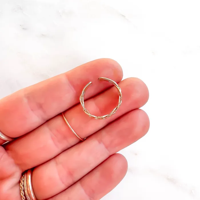 Hoops By Hand Braided Toe Ring 14K Gold Filled Rings
