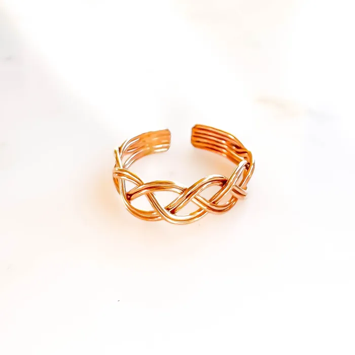 Hoops By Hand Braided Toe Ring 14K Gold Filled Rings