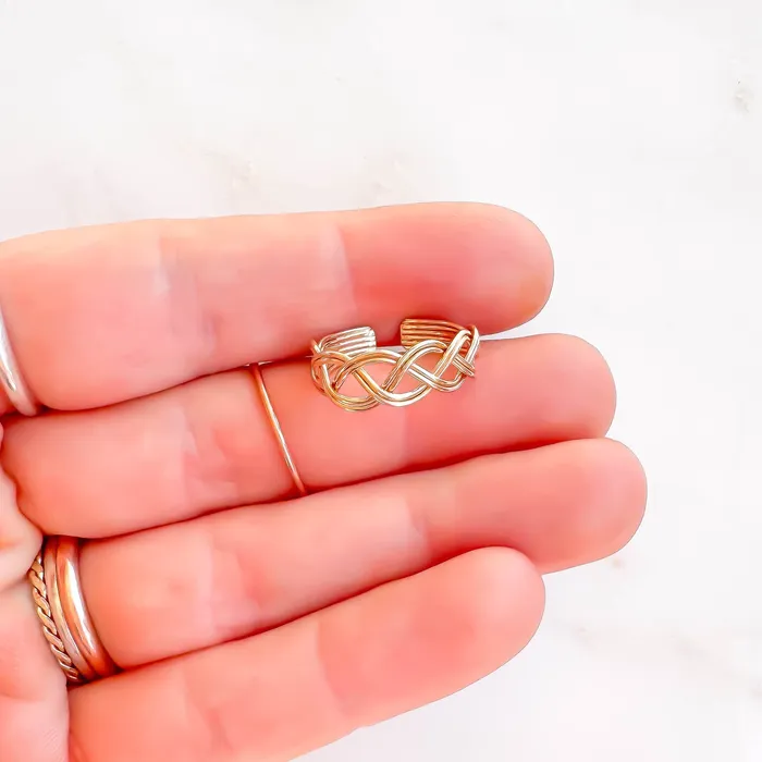 Hoops By Hand Braided Toe Ring 14K Gold Filled Rings