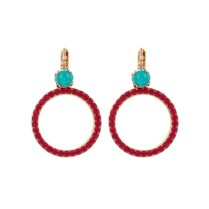 Mariana Earrings Mariana HappinessTurquoise Circle Leverback Earrings