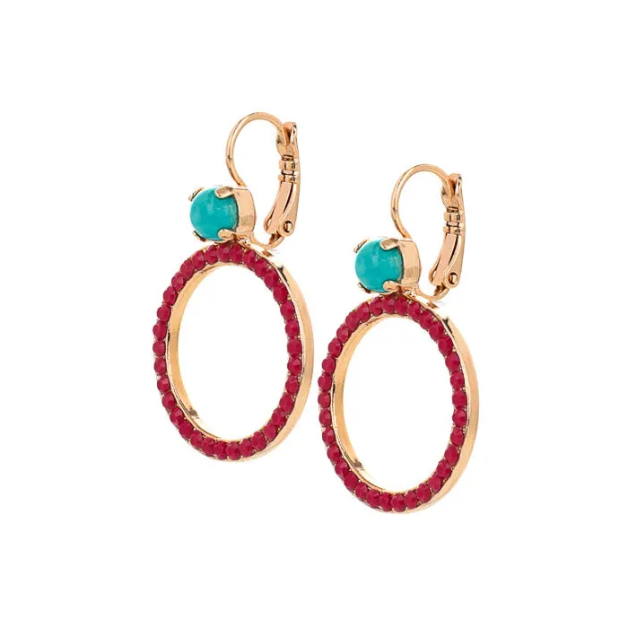 Mariana Earrings Mariana HappinessTurquoise Circle Leverback Earrings