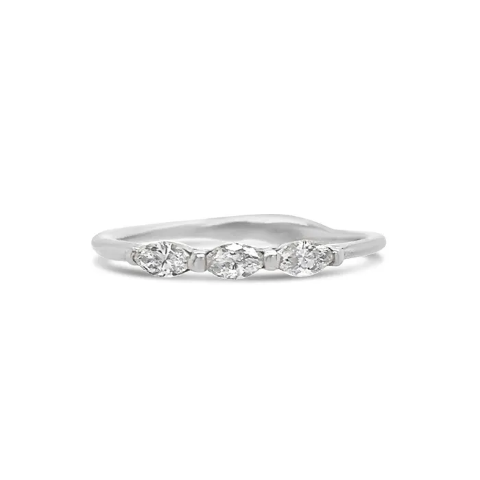 Marquis Diamond Trio Seagrass Band In 14k Gold Emily Amey Jewelry Rings